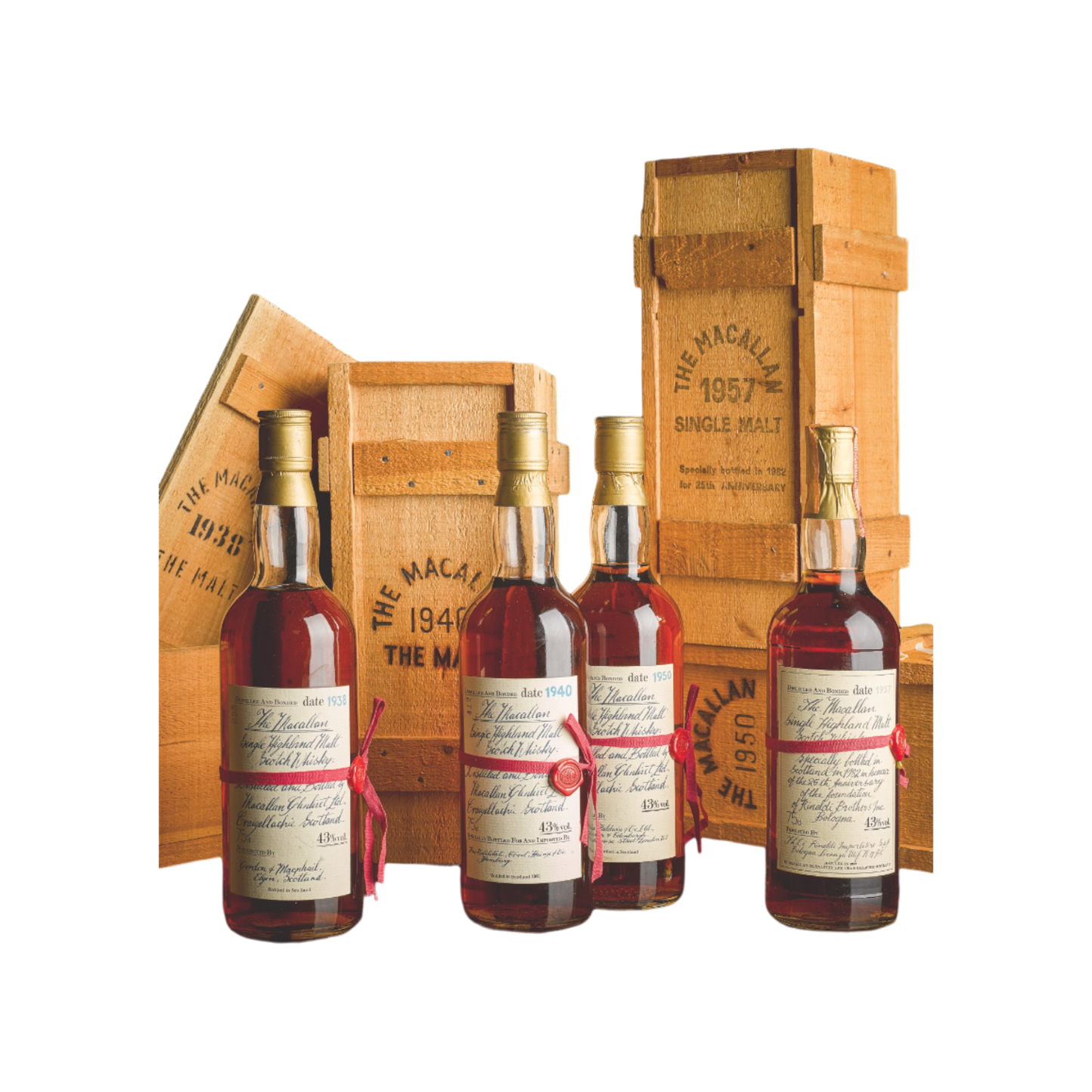 Macallan Red Ribbon Set (1938,1940,1950,1957)