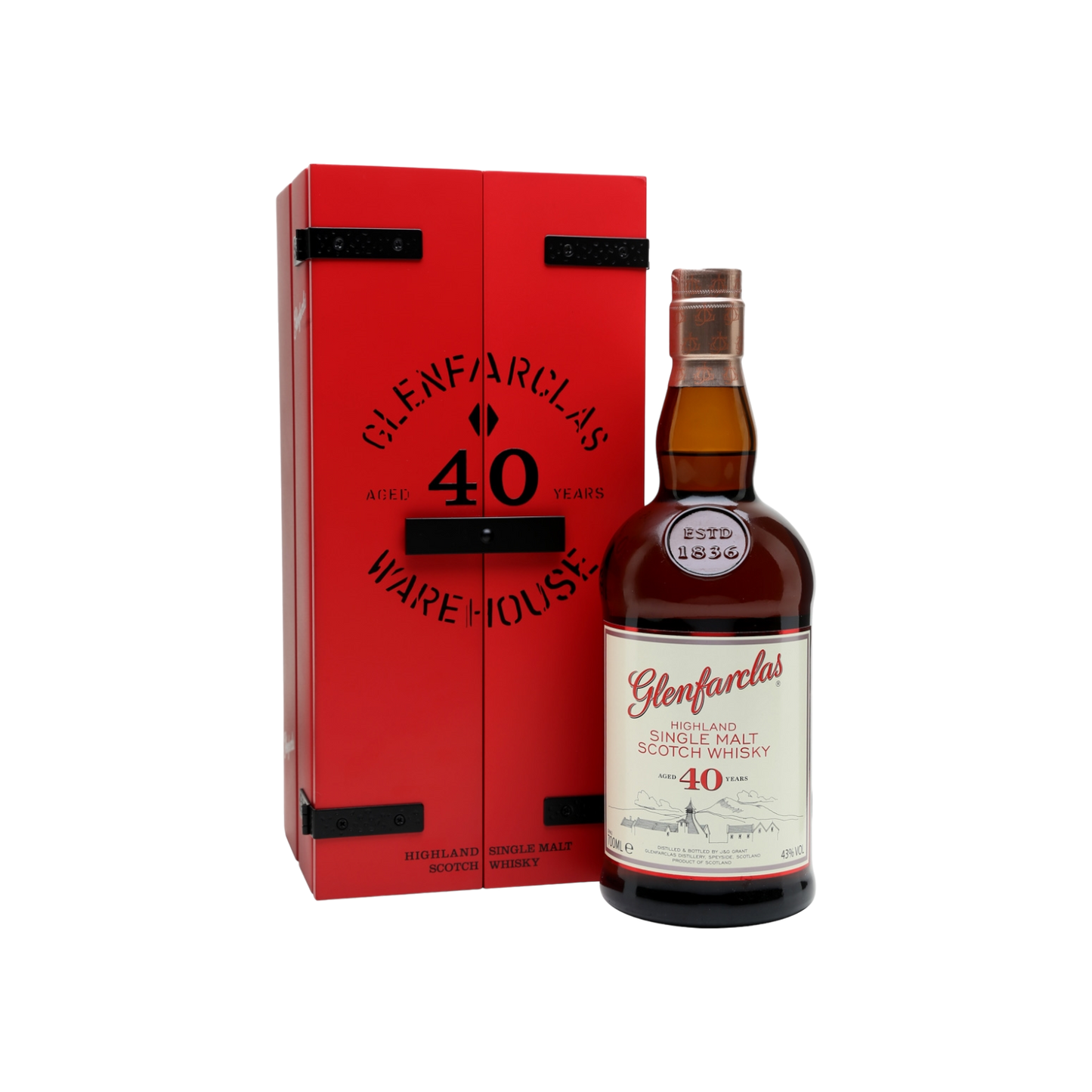 Glenfarclas 40 Years Old with Red Wooden Box